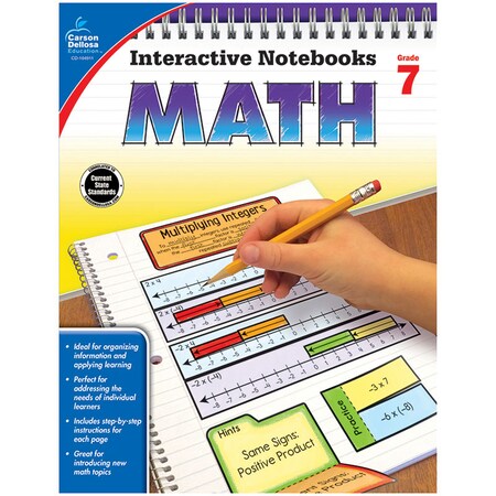 Carson Dellosa Interactive Notebooks: Math Resource Book, Grade 7 104911